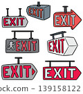 vector set of exit sign 139158122