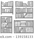 vector set of bookshelf 139158133