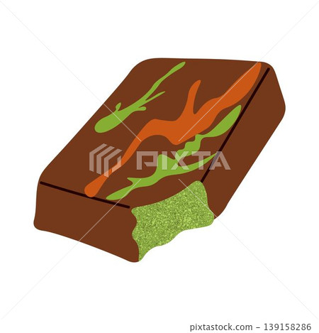 Dubai chocolate bar with pistachio paste filling. Luxury gourmet dessert. Premium handmade chocolate, cocoa dessert Dubai chocolate bar with pistachio paste filling. Luxury gourmet dessert. Premium handmade chocolate, cocoa dessert 139158286