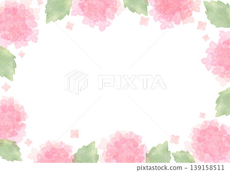 Hydrangea frame watercolor-style illustration Hydrangea frame watercolor-style illustration 139158511