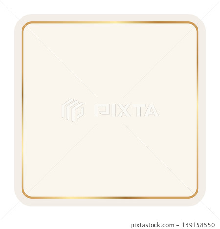 Rectangular label with rounded corner, square shape with golden border. Template sale sticker, tag, insignia, frame, stamp, coupon. Vector illustration Rectangular label with rounded corner, square shape with golden border. Template sale sticker, tag, insignia, frame, stamp, coupon. Vector illustration 139158550