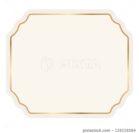 Geometric shiny ornamental frame with ornate golden decoration. Vector illustration with blank space for certificates, awards, stamps, labels, badges, various design 139158564