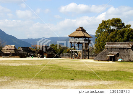 Yoshinogari Historical Park, South Inner Enclosure, a tourist spot in Saga Prefecture: The residences of the ruling class. 139158723