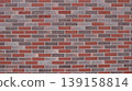 Brickwork made of multicolored bricks with smooth seams and empty space on the textured surface, a wall of gray, red and brown bricks, an interior fragment for background use 139158814