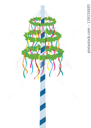 maypole with colorful ribbons isolated on white background vector illustration maypole with colorful ribbons isolated on white background vector illustration 139158885