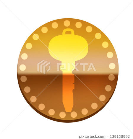 A medal with a key silhouette 139158992