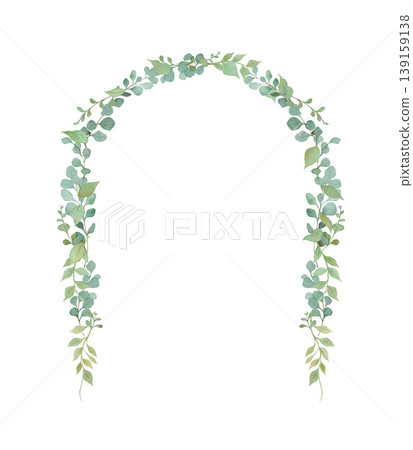 Watercolor Eucalyptus Arch Frame Transparent PNG Decorative Material 139159138