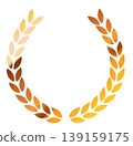 Copper-colored laurel emblem 139159175