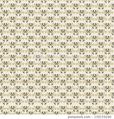 Seamless botanical pattern featuring stylized floral branches and leaves on a cream background. Elegant and minimal design a natural, vintage-inspired aesthetic. Subtle color palette and organic Seamless botanical pattern featuring stylized floral branches and leaves on a cream background. Elegant and minimal design a natural, vintage-inspired aesthetic. Subtle color palette and organic 139159280