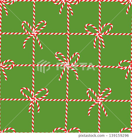 Seamless pattern with red and white striped Christmas ribbon. Perfect for seasonal gift paper, textile, celebration design Seamless pattern with red and white striped Christmas ribbon. Perfect for seasonal gift paper, textile, celebration design 139159296