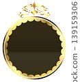 A chic black and gold emblem 139159306