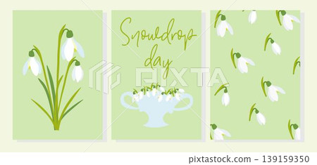 Snowdrops template set. Delicate white flowers with a minimalist, nature-inspired aesthetic. Ideal for organic products, packaging, invitations, and seasonal promotions Snowdrops template set. Delicate white flowers with a minimalist, nature-inspired aesthetic. Ideal for organic products, packaging, invitations, and seasonal promotions 139159350