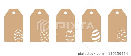 Set of price labels with Easter eggs. Craft paper or cardboard label for gift wrapping Set of price labels with Easter eggs. Craft paper or cardboard label for gift wrapping 139159354