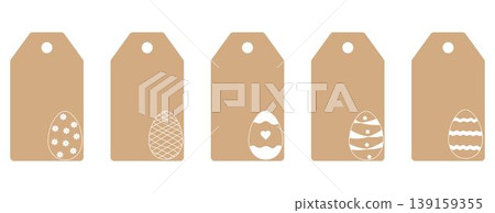 Set of price labels with Easter eggs. Craft paper or cardboard label for gift wrapping 139159355