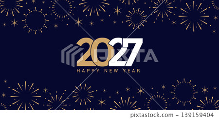 2027 happy new year fireworks celebration background isolated vector illustration 2027 happy new year fireworks celebration background isolated vector illustration 139159404