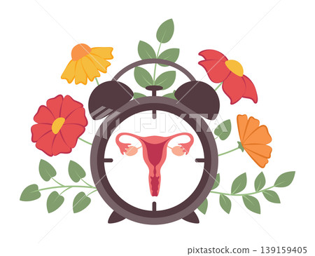 female reproductive system women uterus in the ringing alarm clock vector illustration female reproductive system women uterus in the ringing alarm clock vector illustration 139159405