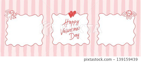 Set of banners for Valentines Day. Cute angel designs for posters or postcards. Creative background Set of banners for Valentines Day. Cute angel designs for posters or postcards. Creative background 139159439