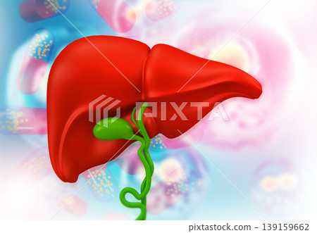 3d illustration of Abstract medical background with healthy liver 3d illustration of Abstract medical background with healthy liver 139159662