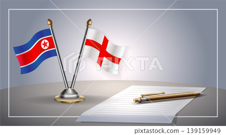 Small national flag of North Korea and England flag Relation, Template Vector Illustration Small national flag of North Korea and England flag Relation, Template Vector Illustration 139159949
