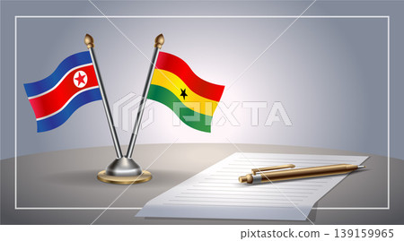 Small national flag of North Korea and Ghana flag Relation, Template Vector Illustration Small national flag of North Korea and Ghana flag Relation, Template Vector Illustration 139159965