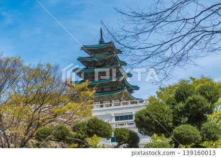 Seoul, South Korea - Apr. 12 , 2026 : The National Folk Museum of Korea with spring blossoms in Gyeongbokgung Palace, Seoul Seoul, South Korea - Apr. 12 , 2026 : The National Folk Museum of Korea with spring blossoms in Gyeongbokgung Palace, Seoul 139160013