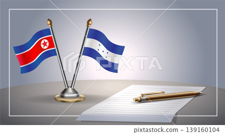 Small national flag of North Korea and Honduras flag Relation, Template Vector Illustration Small national flag of North Korea and Honduras flag Relation, Template Vector Illustration 139160104