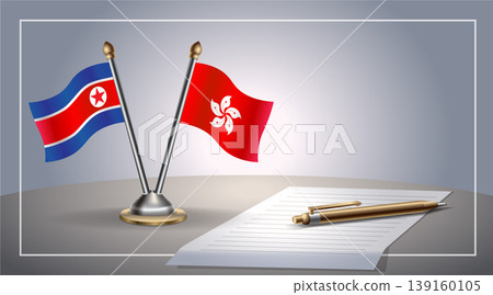 Small national flag of North Korea and Hong Kong flag Relation, Template Vector Illustration Small national flag of North Korea and Hong Kong flag Relation, Template Vector Illustration 139160105