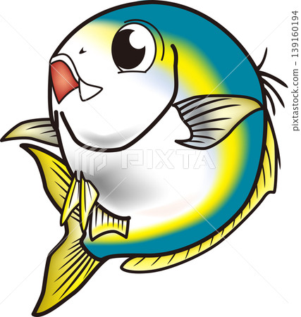 Cute fish illustration: Yellowtail (buri) - Vector format - White background (single) Cute fish illustration: Yellowtail (buri) - Vector format - White background (single) 139160194