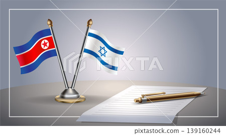 Small national flag of North Korea and Israel flag Relation, Template Vector Illustration Small national flag of North Korea and Israel flag Relation, Template Vector Illustration 139160244