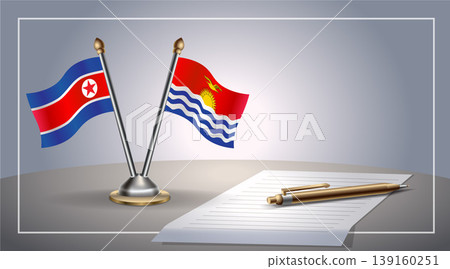 Small national flag of North Korea and Kiribati flag Relation, Template Vector Illustration Small national flag of North Korea and Kiribati flag Relation, Template Vector Illustration 139160251