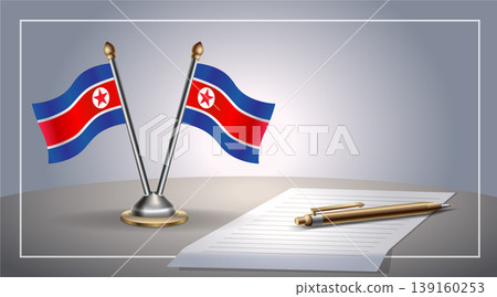 Small national flag of North Korea flag, Template Vector Illustration 139160253