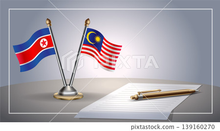 Small national flag of North Korea and Malaysia flag Relation, Template Vector Illustration Small national flag of North Korea and Malaysia flag Relation, Template Vector Illustration 139160270