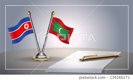 Small national flag of North Korea and Maldives flag Relation, Template Vector Illustration Small national flag of North Korea and Maldives flag Relation, Template Vector Illustration 139160271