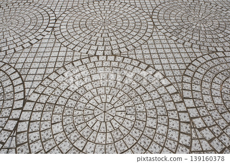 Circular pattern tile paving texture background material Circular pattern tile paving texture background material 139160378