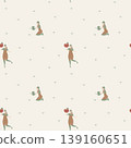 seamless minimal farm garden with girl, apple and sprouts, Pastel Nursery repeat pattern background, flat jpg illustration graphic design 139160651