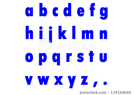5 lowercase letters in blue 139160698
