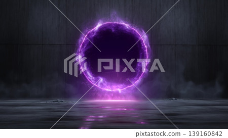 Glowing Energy Portal in Sci-Fi Room Glowing Energy Portal in Sci-Fi Room 139160842