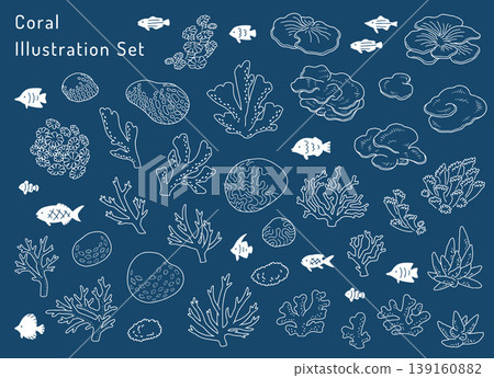 Coral illustration set 139160882