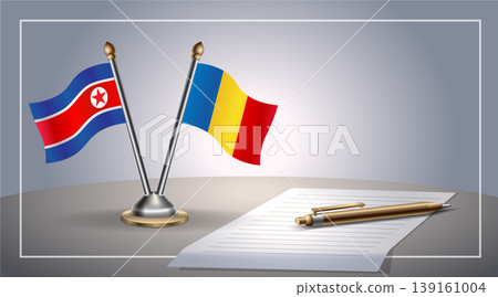 Small national flag of North Korea and Romania flag Relation, Template Vector Illustration Small national flag of North Korea and Romania flag Relation, Template Vector Illustration 139161004