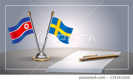 Small national flag of North Korea and Sweden flag Relation, Template Vector Illustration Small national flag of North Korea and Sweden flag Relation, Template Vector Illustration 139161008