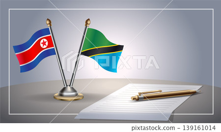 Small national flag of North Korea and Tanzania flag Relation, Template Vector Illustration Small national flag of North Korea and Tanzania flag Relation, Template Vector Illustration 139161014