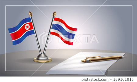 Small national flag of North Korea and Thailand flag Relation, Template Vector Illustration Small national flag of North Korea and Thailand flag Relation, Template Vector Illustration 139161015