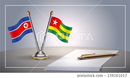 Small national flag of North Korea and Togo flag Relation, Template Vector Illustration Small national flag of North Korea and Togo flag Relation, Template Vector Illustration 139161017