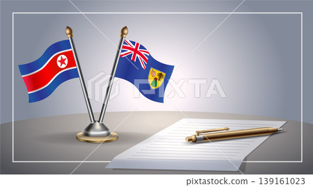 Small national flag of North Korea and Turk and Caicos flag Relation, Template Vector Illustration Small national flag of North Korea and Turk and Caicos flag Relation, Template Vector Illustration 139161023