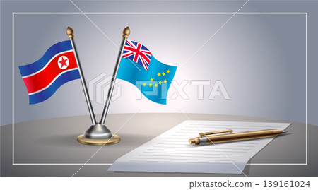 Small national flag of North Korea and Tuvalu flag Relation, Template Vector Illustration Small national flag of North Korea and Tuvalu flag Relation, Template Vector Illustration 139161024