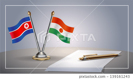 Small national flag of North Korea and Niger flag Relation, Template Vector Illustration Small national flag of North Korea and Niger flag Relation, Template Vector Illustration 139161243