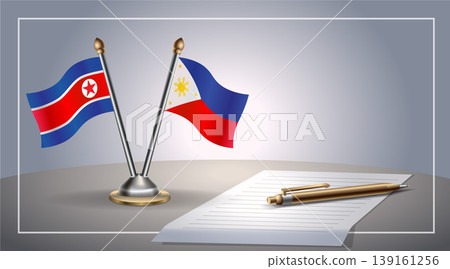 Small national flag of North Korea and Philippines flag Relation, Template Vector Illustration Small national flag of North Korea and Philippines flag Relation, Template Vector Illustration 139161256