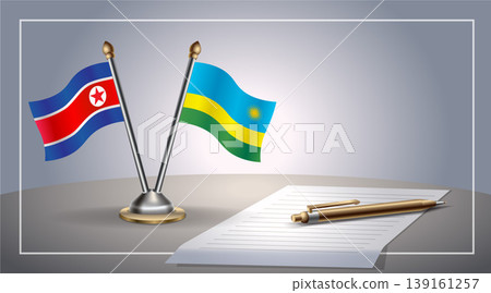 Small national flag of North Korea and Rwanda flag Relation, Template Vector Illustration Small national flag of North Korea and Rwanda flag Relation, Template Vector Illustration 139161257