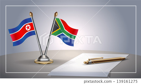 Small national flag of North Korea and South Africa flag Relation, Template Vector Illustration Small national flag of North Korea and South Africa flag Relation, Template Vector Illustration 139161275