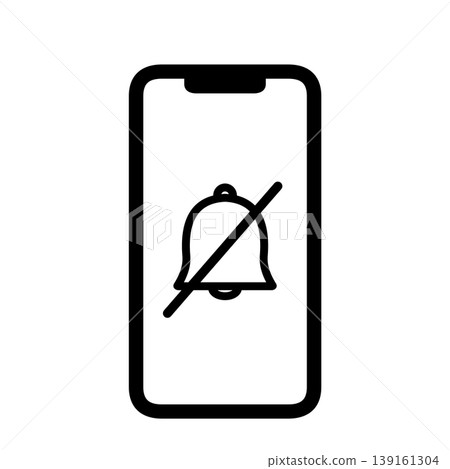 Smartphone icon with notifications turned off 139161304